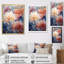 Minimalisme blanc et corail Chrysanthemums - Chrysanthemums Wall Art Living Room-95968361-95968362