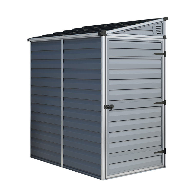 Palram - Canopia Skylight 4 ft. W x 6 ft. D Polycarbonate Lean-To Tool Shed, Dark Gray