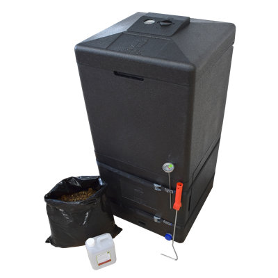 Hot Composter Bin 52 Gallons Plastic Odor Resistant Outdoor Stationary Composter with Latching Lid
