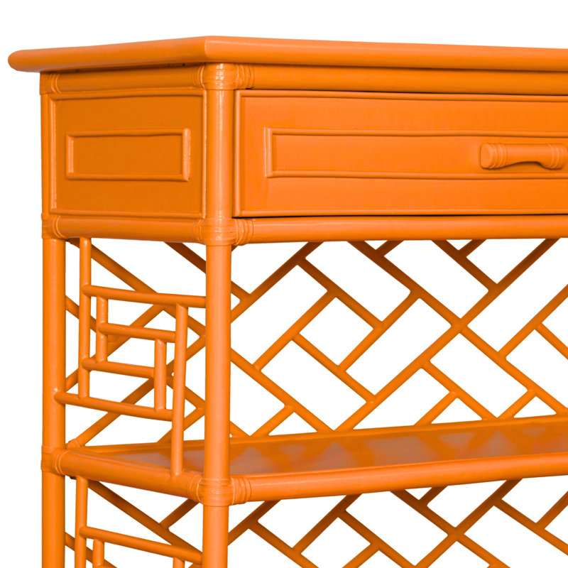 Chippendale End Table, Citrus Orange
