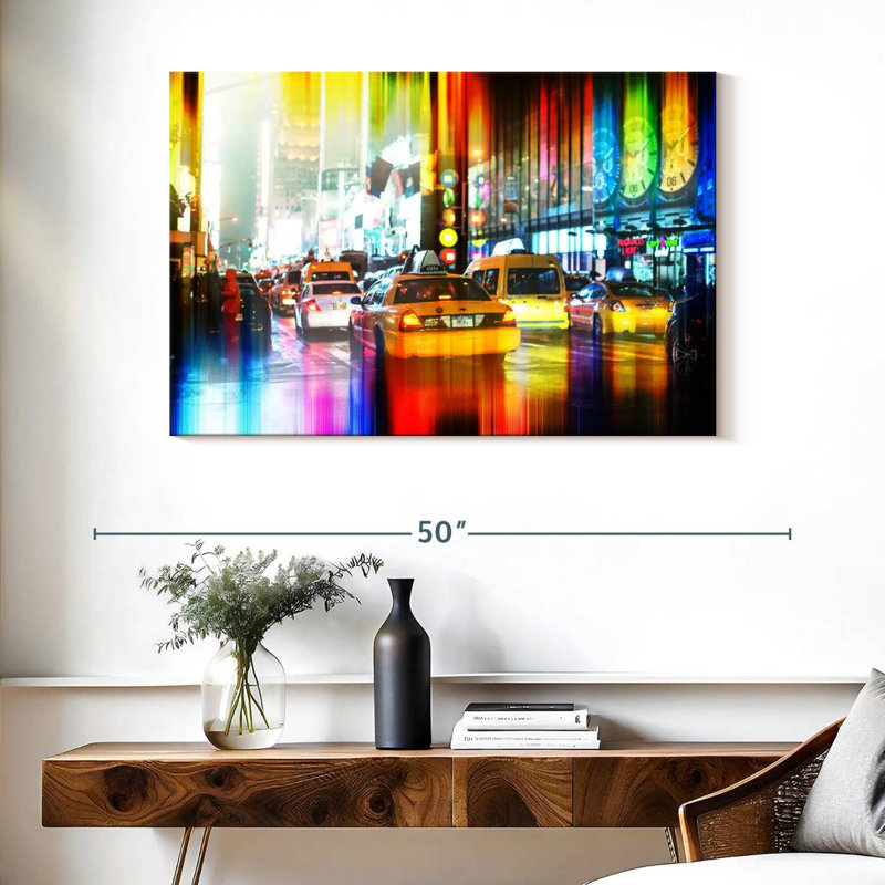Kavia Night NYC Taxis, H 26 po x l 39 po
