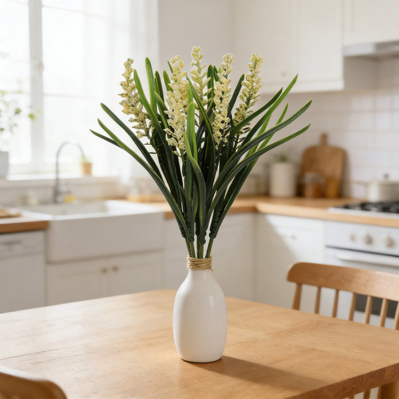 Faux fleurs artificielles Fleurs en soie artificielle Lavandes artificielles Bouquet de style scandinave, Beige