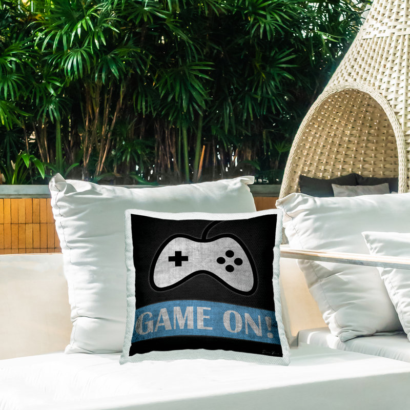 Outdoor Throw Pillow, Blue