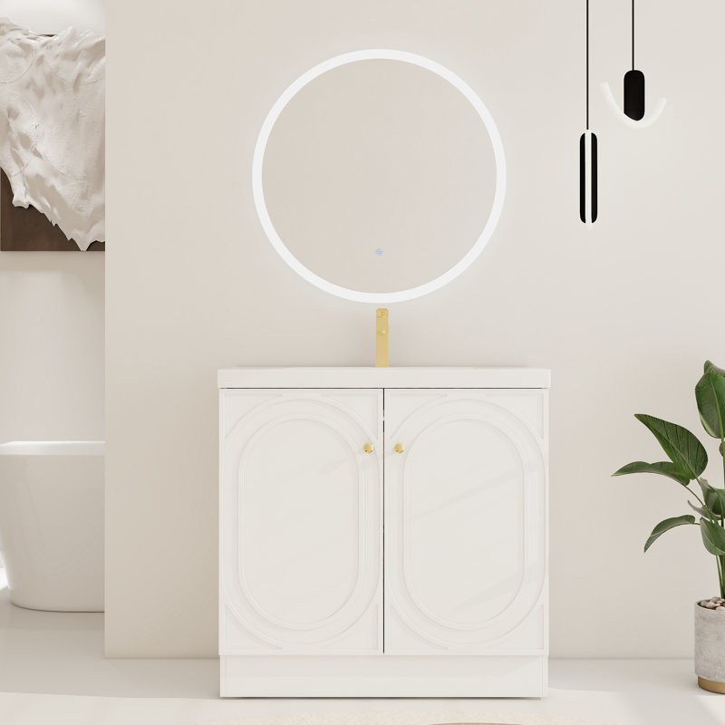 Miterdale 36'' Single Bathroom Vanity Set, White,  36''