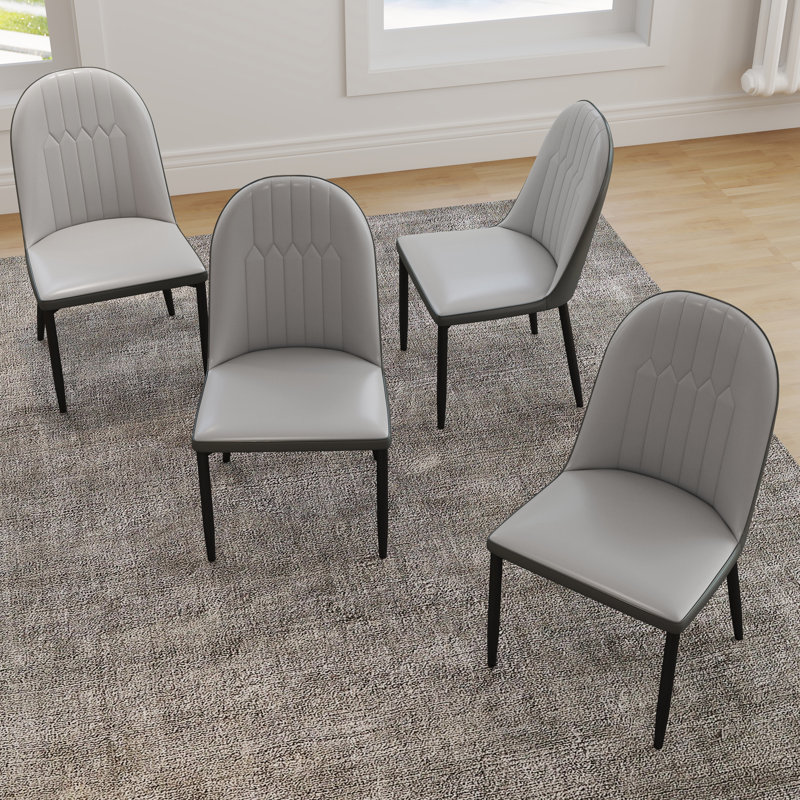 Chaise rembourrée en similicuir, Gris