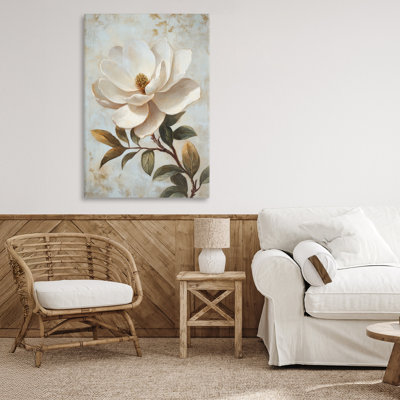Toile ouverte en forme de fleur de magnolia blanche, design par Petal Prints Design
