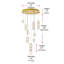Luminaire suspendu cylindrique à 9 lumières DEL avec accents en cristal Alfee-44102663