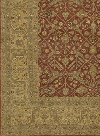 Tapis brun / gris / vert clair Gvidas, Rectangulaire 2 pi x 3 pi