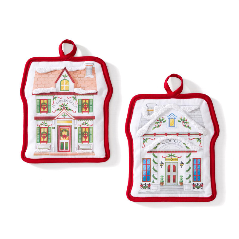 Manique de Noël Lenox Spice Village, lot de 2, multicolore - 18 cm (L) x 20 cm (l)