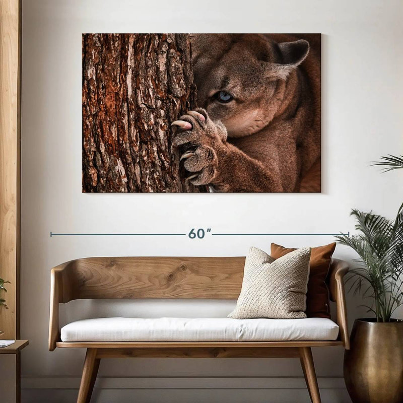 Brampt Peaking Young Cougar, 32" H x 48" W