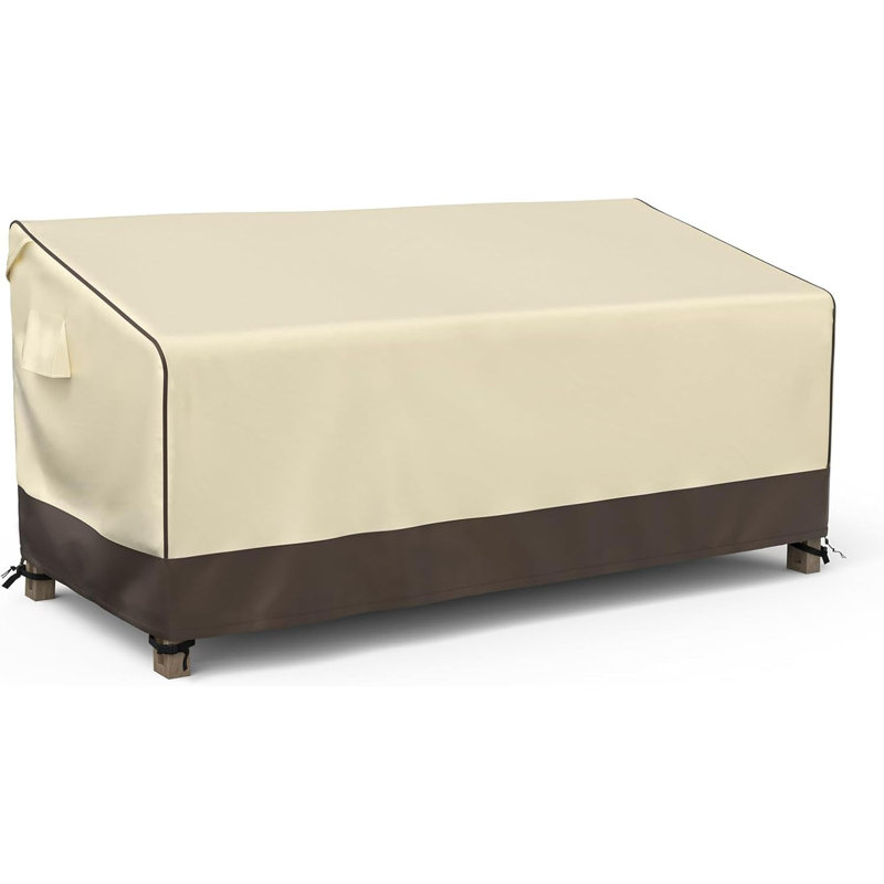 Brown and Khaki Waterproof Outdoor Couch Cover for 3-Seater