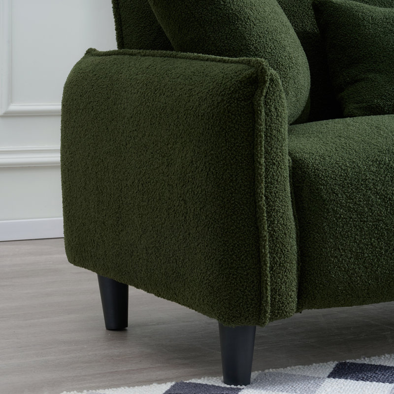 97"Teddy Velvet Sofa, Green