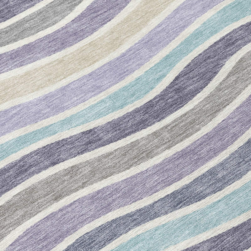 Machine Washable Indoor/Outdoor Micelotta ACN2333 Stripes Rug, Rectangle 8' x 10'