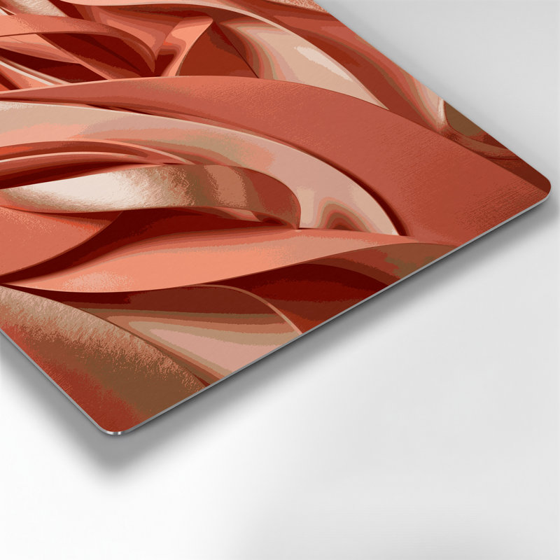 «Abstract Shapes» 16, art mural en métal rose, H 24 po x l 36 po