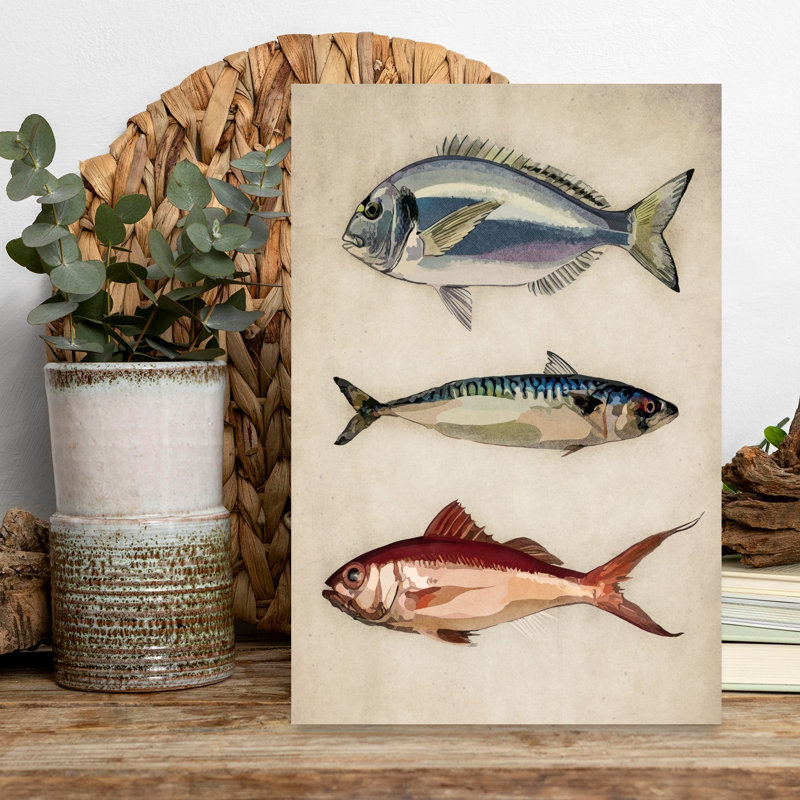 Trio d'océan, art classique de la mer, H 18 po x l 12 po