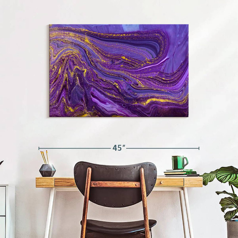 Mauve abstrait - reproduction sur toile tendue, H 26 po x l 39 po x P 1,25 po