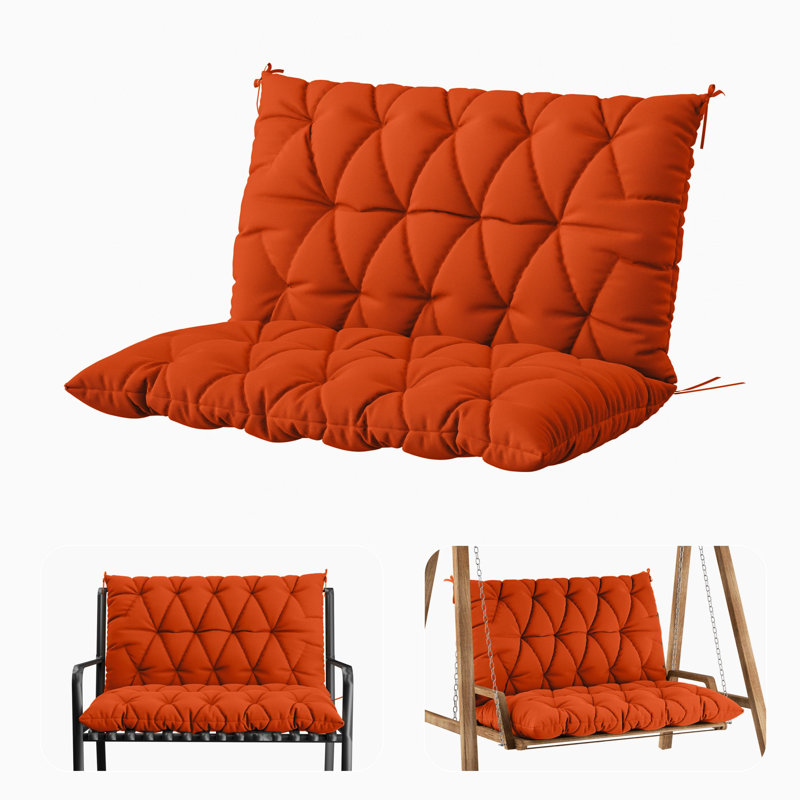 Coussin de banc d'extérieur Wynee, L 40 po x P 20 po, Orange