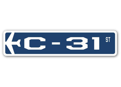Panneau de signalisation en aluminium militaire Bissonnette C-31 Air Force