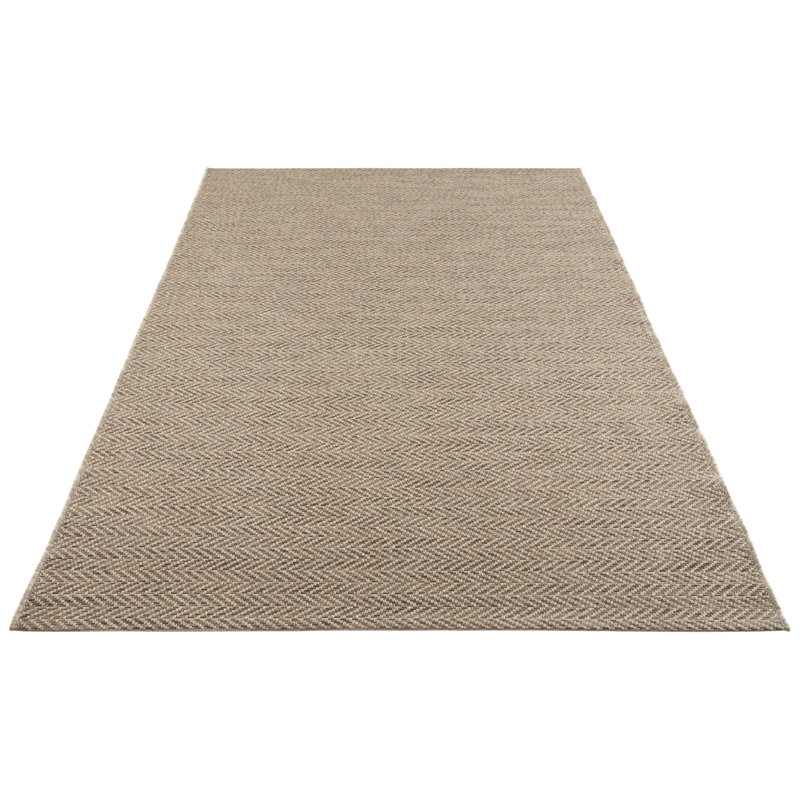 Caen Flatweave Natural Brown Indoor/Outdoor Rug, Rectangle 80 x 150cm
