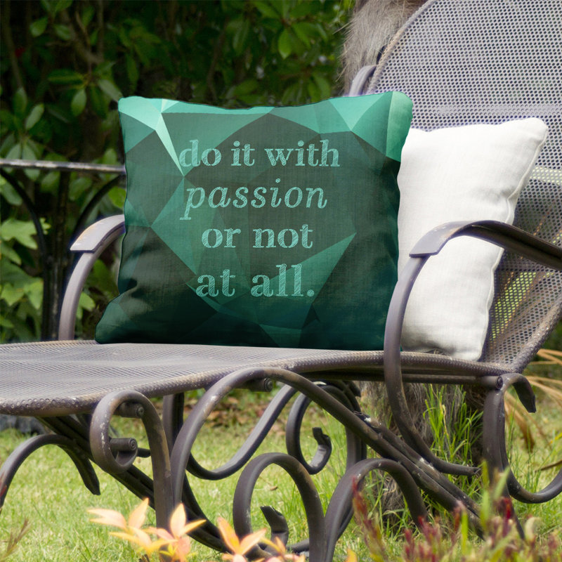 Coussin intérieur/extérieur d’inspiration passion, 20 po x 20 po, Vert émeraude