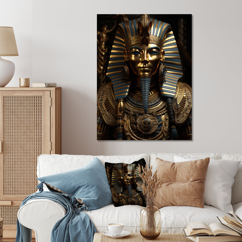 Égypte Golden Pharaon - Égypte, impressions sur métal, H 40 po x l 30 po