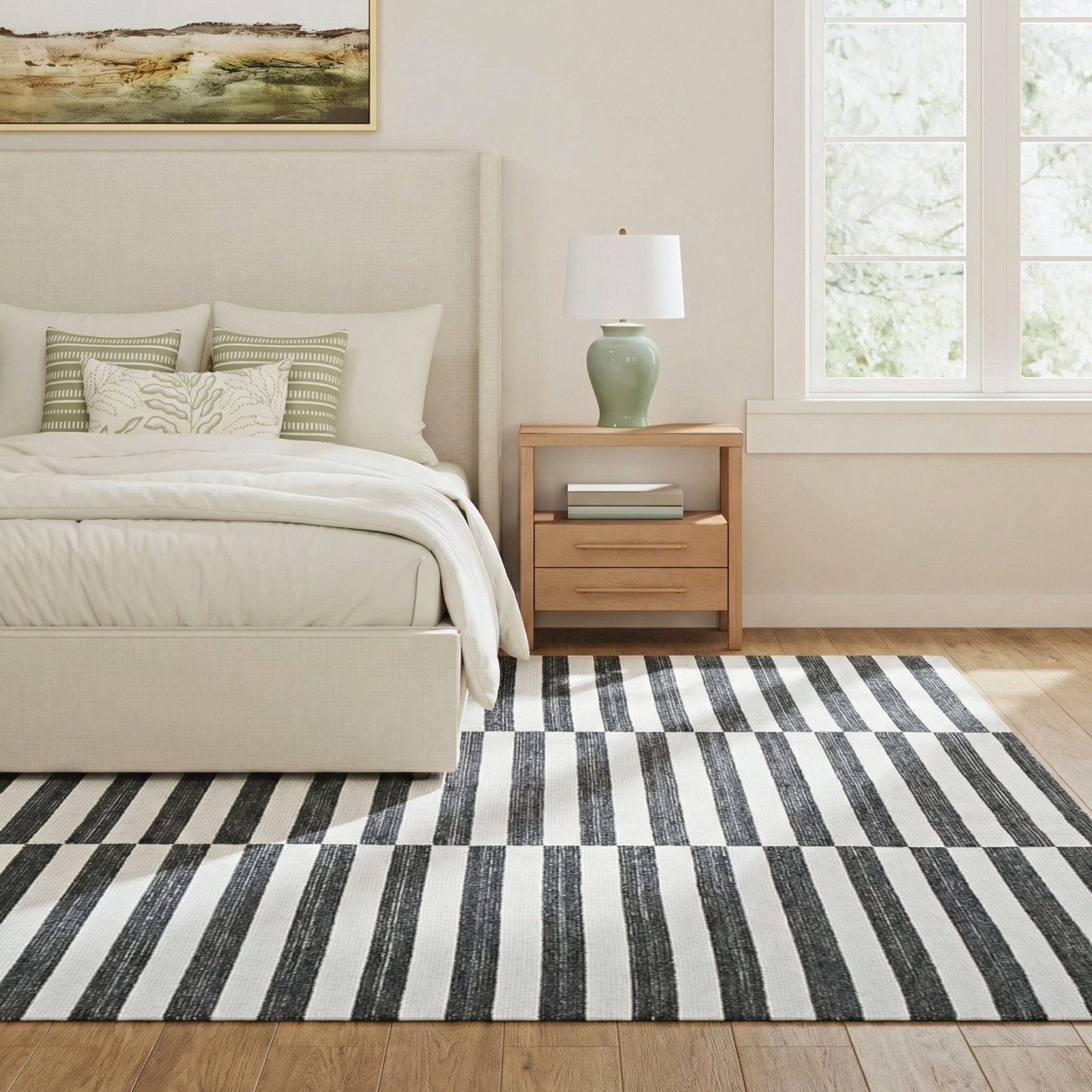 Falko Hand-Woven Striped Rug, Rectangle 9' x 12'