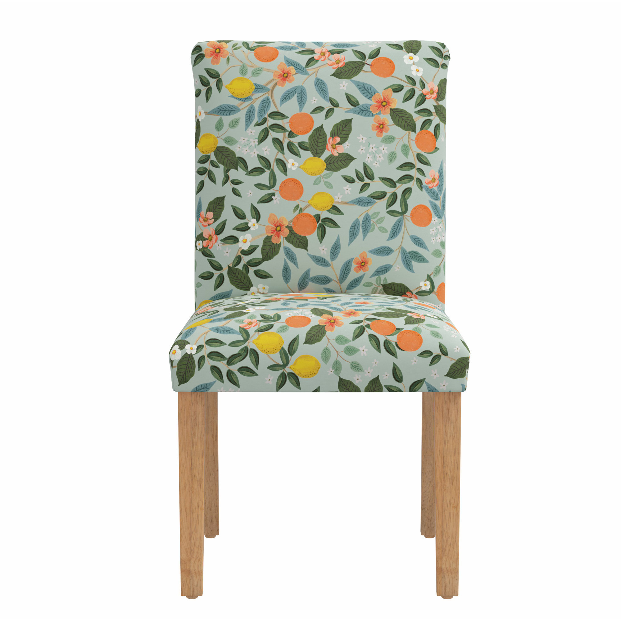 Rifle Paper Co. x Cloth & Company Lorraine Dining Chair, Rpc Citrus Grove Mint Linen