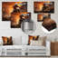 Orange et noir Dirt Bike Rider III - art mural moto en métal-545409398