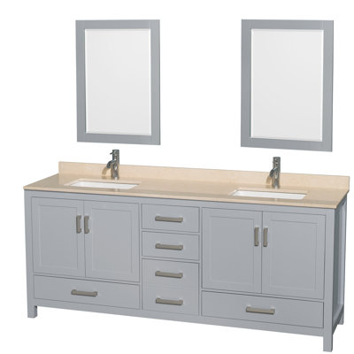 Sheffield 79" Double Bathroom Vanity Base Only