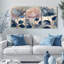 «Blue and Pink Floral», reproduction d'art sur toile tendue sur toile (ensemble de 3)-1786271849