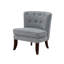 Chaise d'appoint Rose, capitonnage à oreilles, polyester gris foncé, brun-118708330
