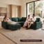 Canapé modulaire en chenille réversible de 129 pouces de large de 129 pouces avec repose-pieds vert foncé-747455283
