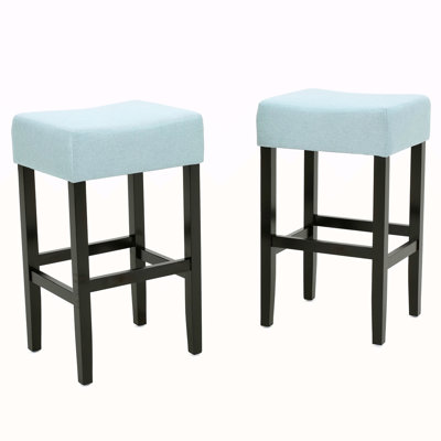 Ensemble de 2 tabourets de bar à hauteur de comptoir sans dossier 26,75 po, bleu clair