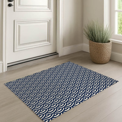 Seigaiha Wave Ultra Thin Lightweight Non-Slip Indoor Doormat