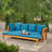 Outdoor Extendable 3 Seater Sofa, Upholstered Cushion Couch, Daybed Sofa Chair, Spacious Seating Lounge Chair, Patio Daybed Sofa For Garden Yard