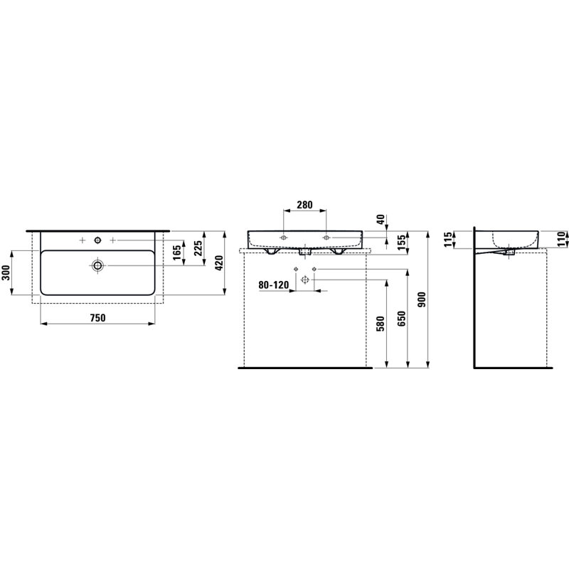 Val 29.5'' L Bathroom Sink, Single Hole