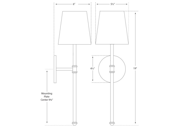 Suzanne Kasler Camille Sconce, Hand-Rubbed Antique Brass, Fabric