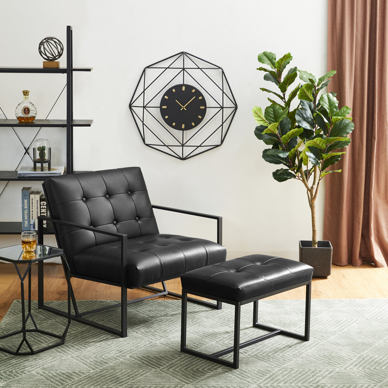 Buren Iron Accent Stool, Black