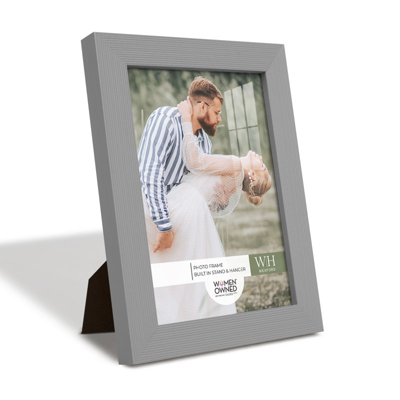Ensemble de 2 cadres à photo simples en bois 3 po x 5 po noirs, 5 po x 7 po, gris
