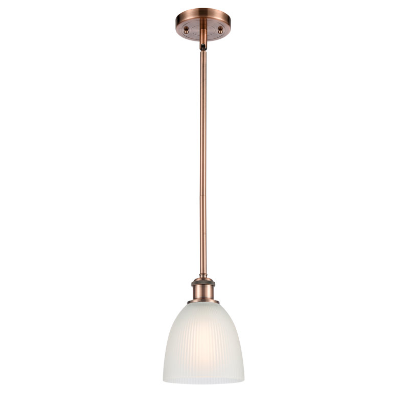 Whipple 1 - Light Single Pendant, Antique Copper, White, No Bulb Included