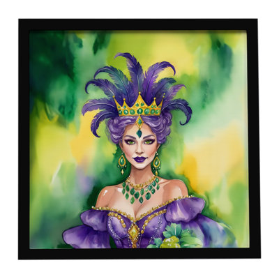 Queen of Mardi Gras Framed Metal Print