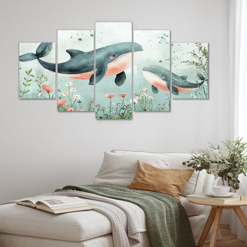 Gentle Whales - Ensemble de décoration murale pour chambre de bébé