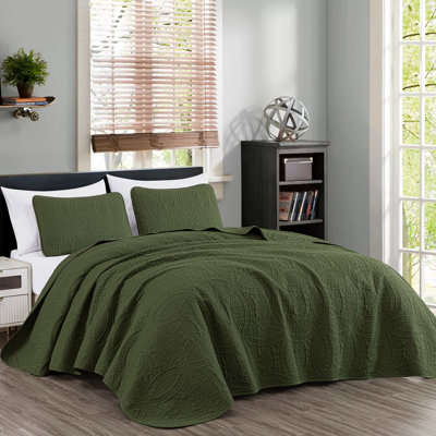 Austin Microfiber Reversible 3-Piece Coverlet / Bedspread Set