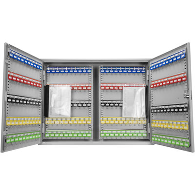 Coffre-fort à clés réglable pour 400 clés avec serrure numérique, gris, 14,6 x 73 x 55,9 cm, acier, 1 pièce, coffre-fort numérique, gris, fixation murale