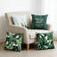 Ensemble de 4 housses de coussin décoratif à motif botanique vert pour canapé, canapé-lit, lit - housse de coussin moderne en polyester 18 * 18 pouces (rembourrage non inclus)
