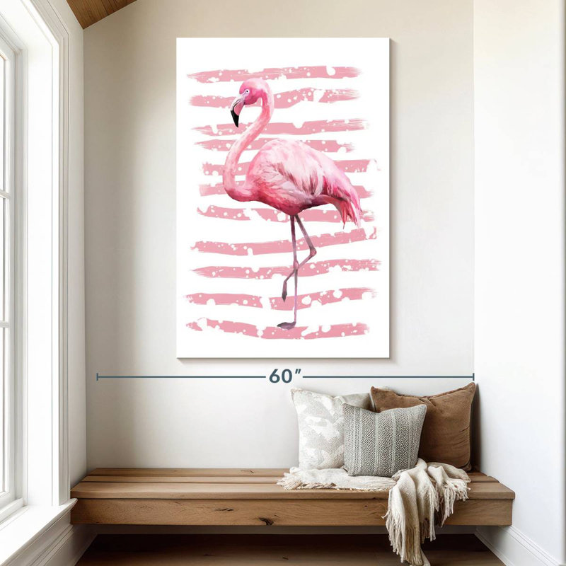 Flamant rose rayé