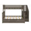 Lit superposé simple au-dessus de double en bois massif avec lit gigogne Aileana-1973235075