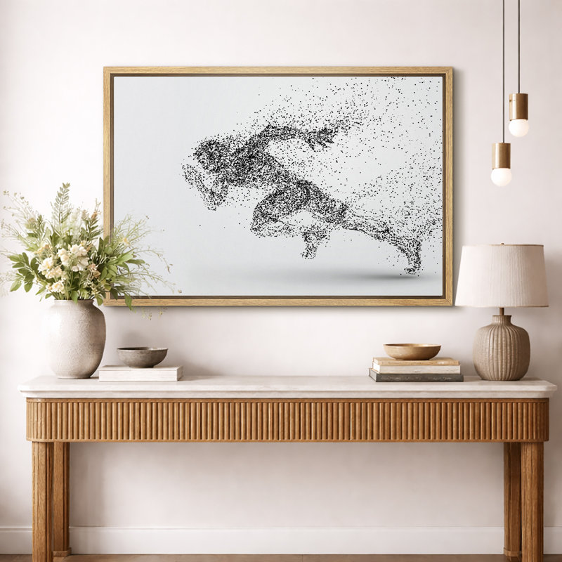 Sport «Explosion de points noirs et blancs, œuvres d'art de chemin de fer abstrait, grande impression numérique sur toile giclée»