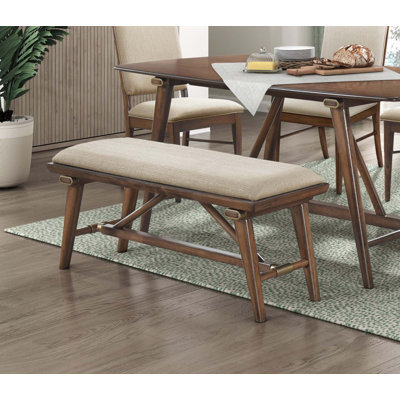 Modern Design Fabric Upholstered Dining Bench With Wooden Frame For Comfortable Seating