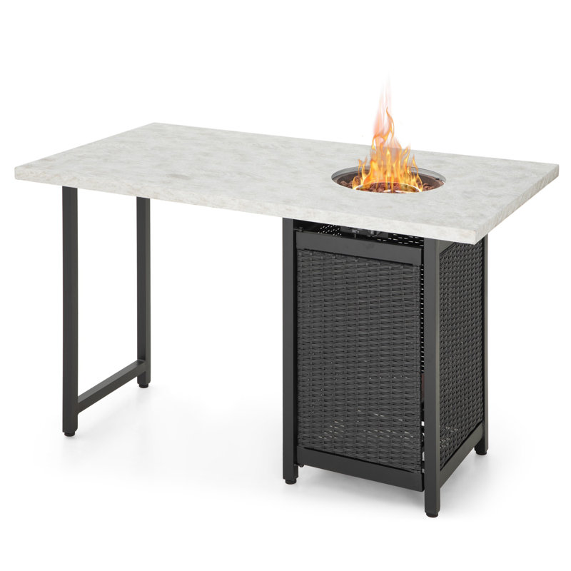 Rectangular Outdoor Gas Fire Pit Table
